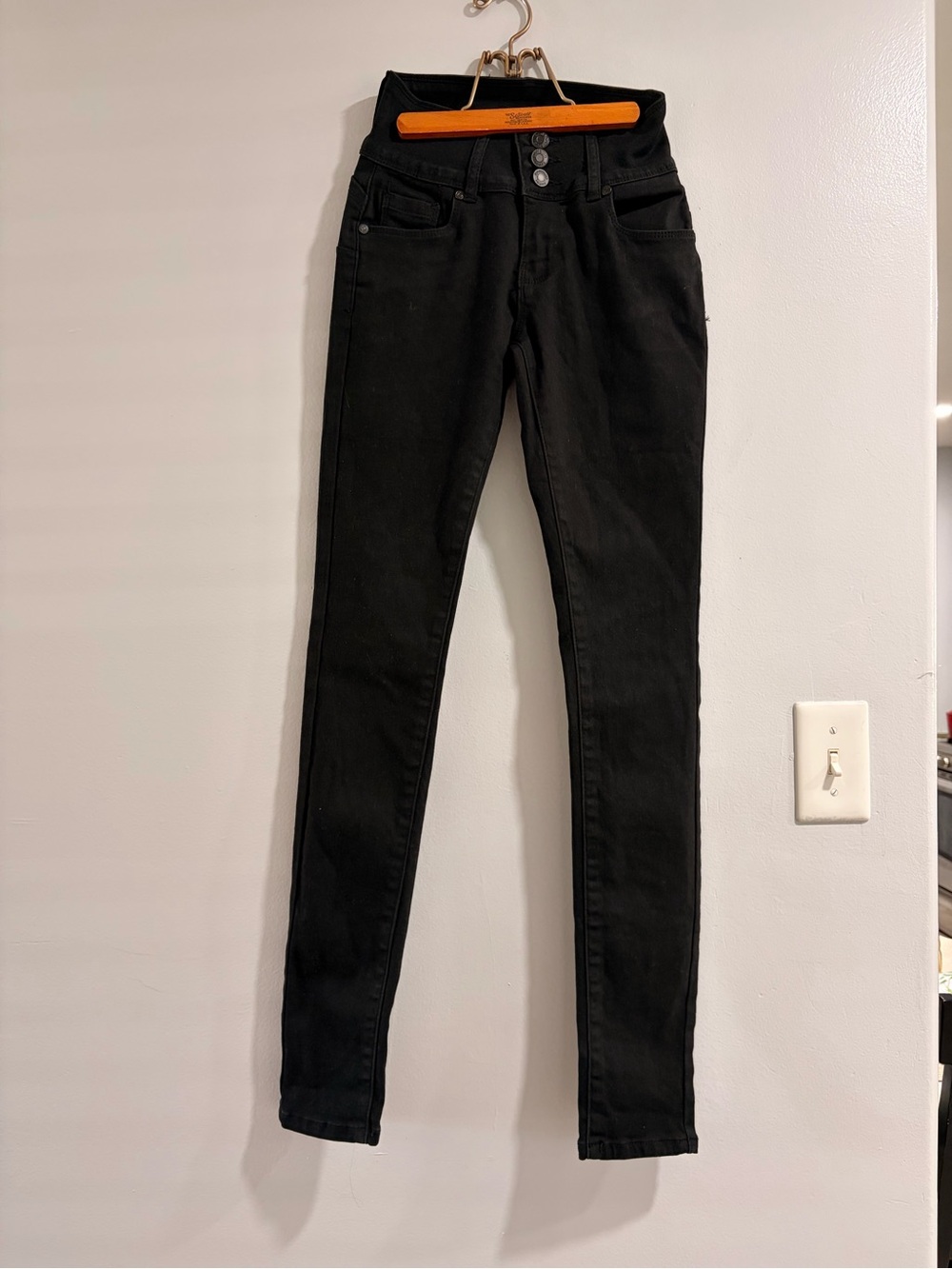 BAMBOO Black High-Rise Skinny Jeans for Women